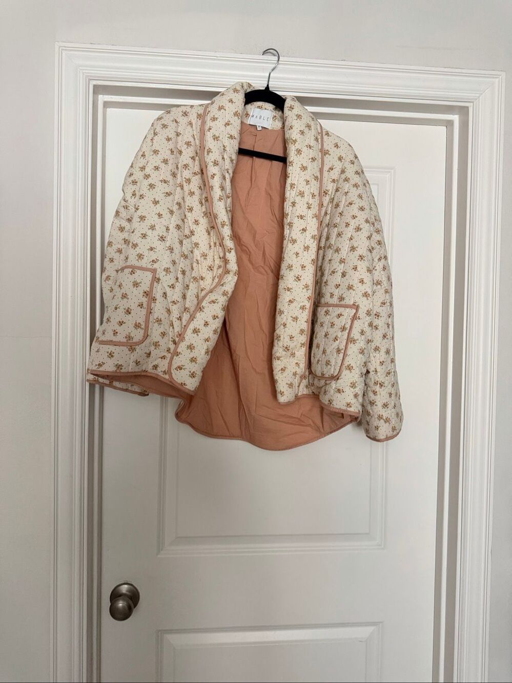 Mabel Women Quilted Floral Puffer Jacket Size M Cottagecore Boho Coat